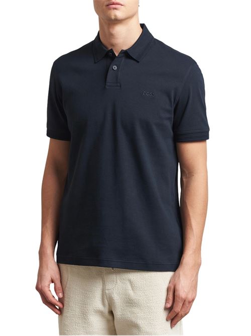 Polo uomo blu in cotone Boss Orange | 50520109404